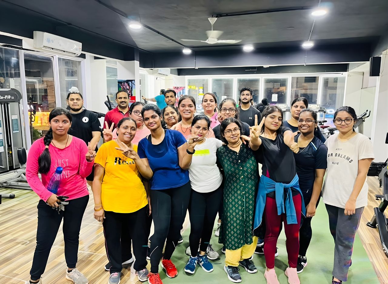 Members training at the gym